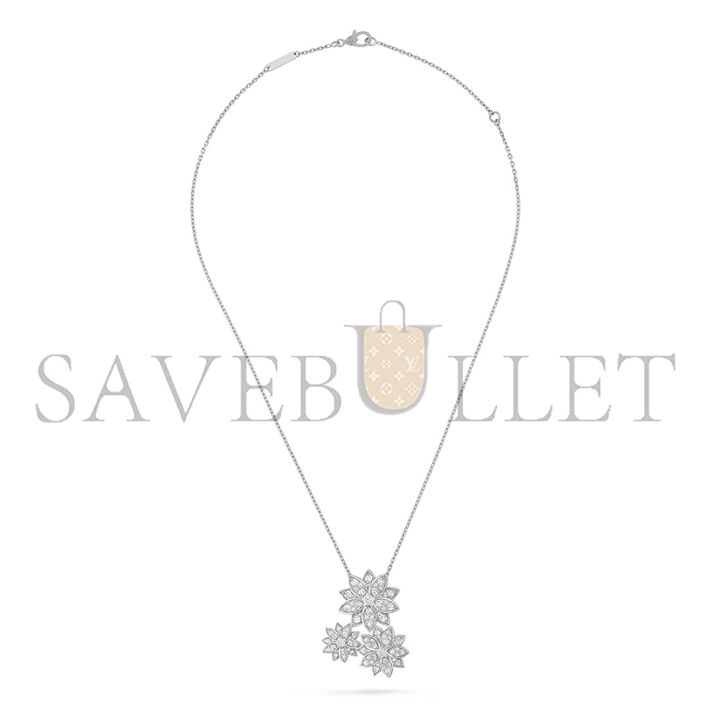 VAN CLEEF ARPELS LOTUS PENDANT, 3 FLOWERS VCARP7TG00